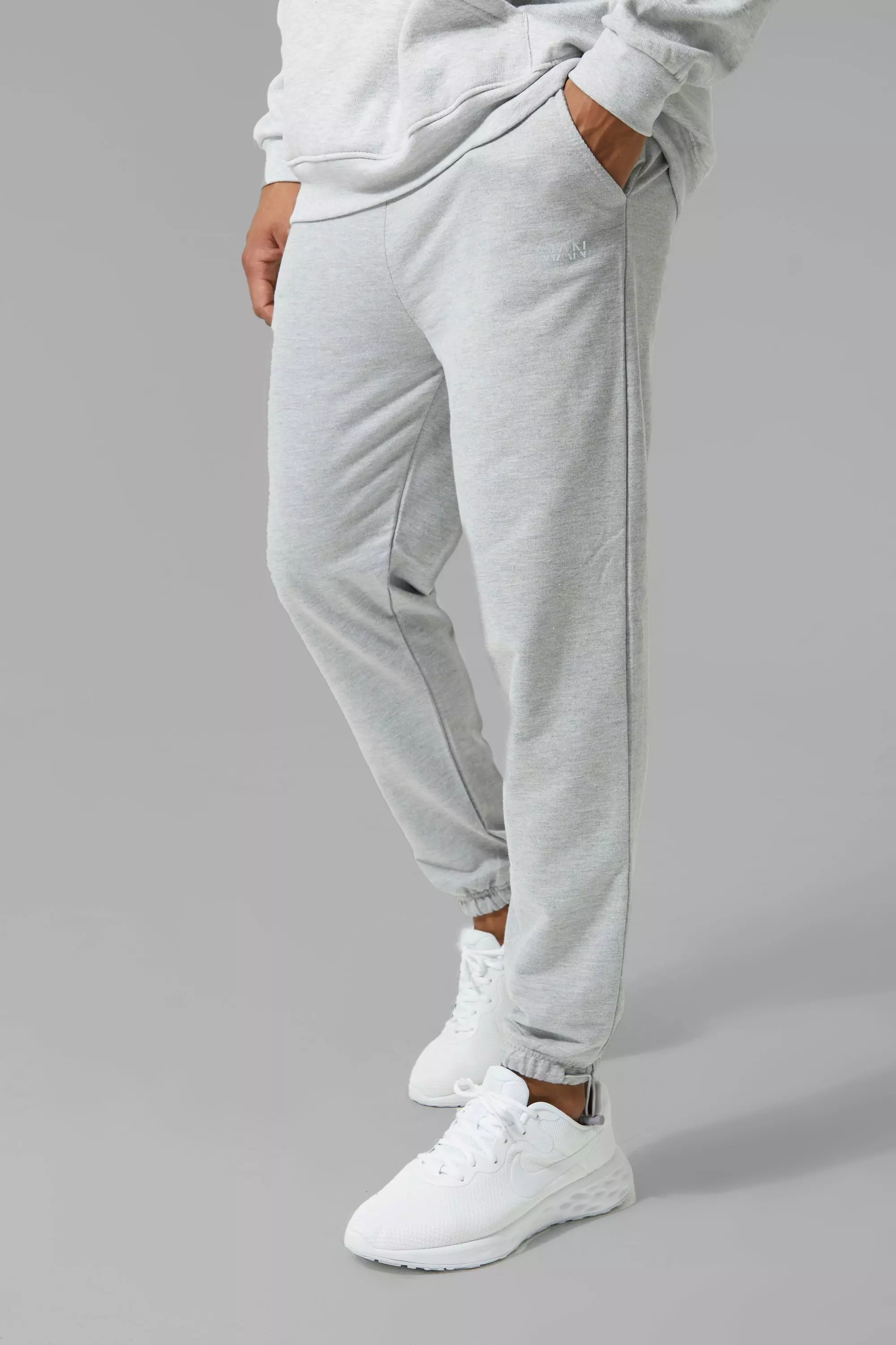 Boohoo mens grey joggers sale